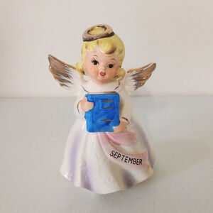 Vintage Nippon Yoko Boeki Japan September Birthday Angel Porcelain Figurine